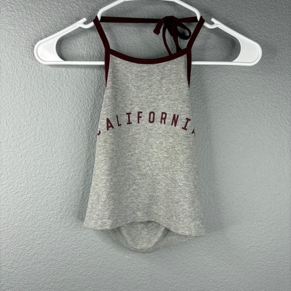 Forever 21 Gray & Burgundy Calilfornia Tank Top - Picture 1 of 4
